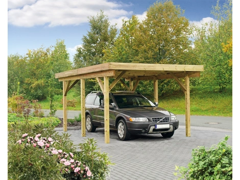 Mr.GARDENER Einzelcarport Bremen 2 natur 340x760 cm