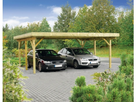 Mr.GARDENER Doppelcarport Hamburg 1 Alu natur 604x504 cm