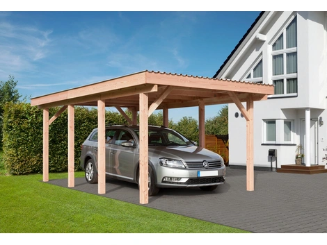 Mr.GARDENER Einzelcarport Erding 2 natur 338x762 cm