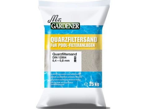 Mr.GARDENER Quarzfiltersand 25,0Kg, 0,4-0,8 mm