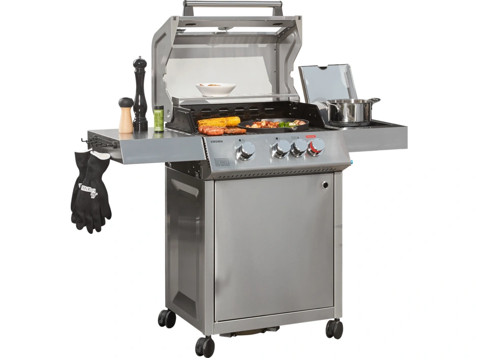 Mr.GARDENER Gasgrill Virginia 3 3 Brenner, Seitenk | Apprich Webseite
